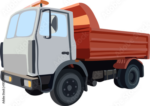 Vector isolated illustration of a utility truck.Truck with body.