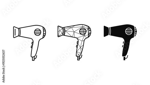 Hair Dryer Icons Set
