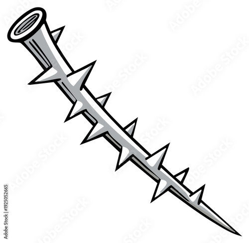 Cartoon Thorns Barrier Illustration Concept of Impassable Obstacle and Sharp Object Hazard Metaphor for Design Material