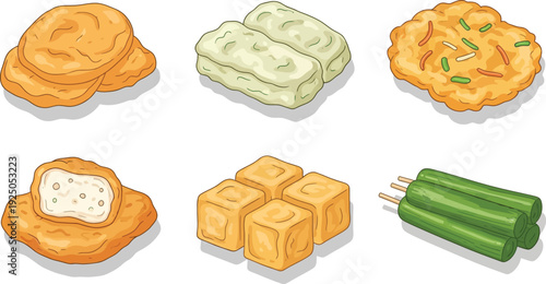 Assorted traditional Japanese desserts and snacks displayed on a clean white background