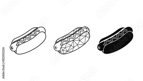 Hot Dog Icons Set