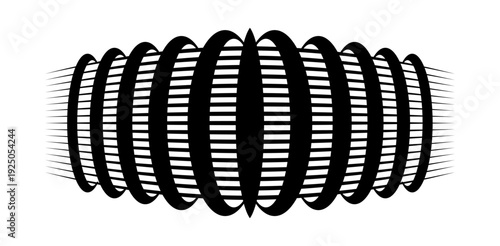 Abstract geometric 3d convex globe grid with barrel distortion effect.
