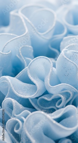 Wallpaper Mural Abstract Blue Ruffles - A Delicate Dance of Light and Shadow. Torontodigital.ca