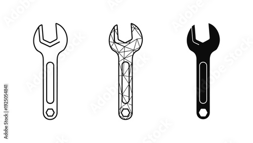 Wrench Tool Icons Set
