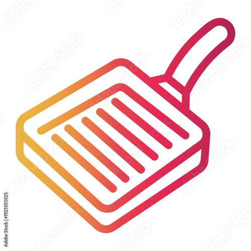 frying pan Line Gradient Icon
