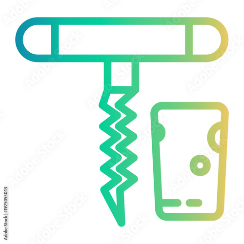 corkscrew Line Gradient Icon