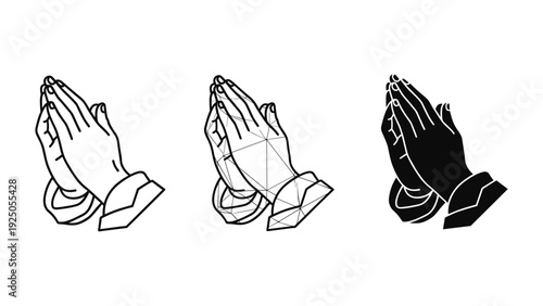 Praying Hands Icon Set