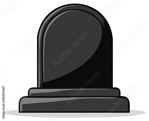 Dark tombstone illustration, cartoon-style graveyard icon for web design templates, mobile app elements and graphic resources.