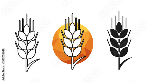 Wheat Ear Icons Set