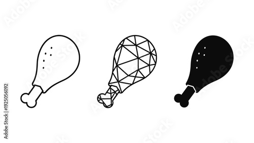 Chicken Leg Icons Set