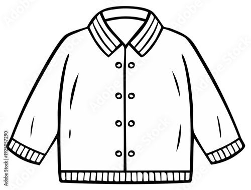 Outlined Varsity Jacket Illustration