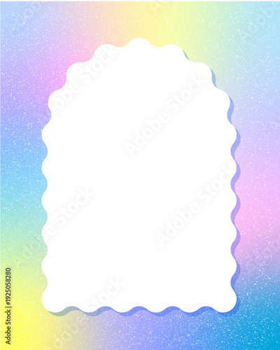 ゆめかわホログラム　なみなみ窓型フレーム