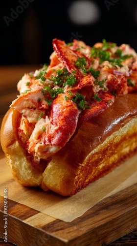 Buttery lobster roll with chives