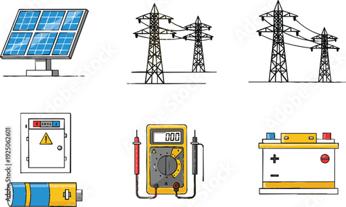Modern home office workspace flat vector illustration featuring purple filing cabinet teal swivel chair computer desk and corkboard.