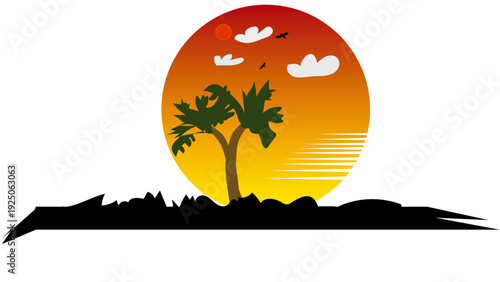 The single tree with the sun. A romantic 
twilight by Al Arafat Shihab.