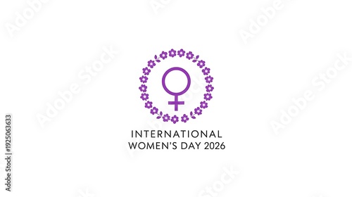 Celebrating the spirit of women on international women's day 2020 with a symbolic purple logo
