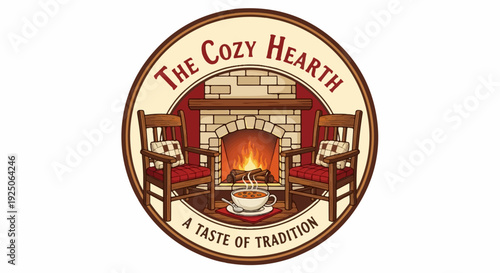 Cozy scene with fireplace, chairs, and a bowl of soup