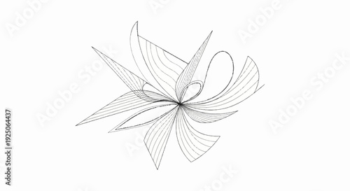 Abstract floral bloom with delicate linear petal shading