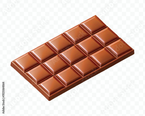 realistic 3d smooth chocolate bar in different style isolated on transparent background