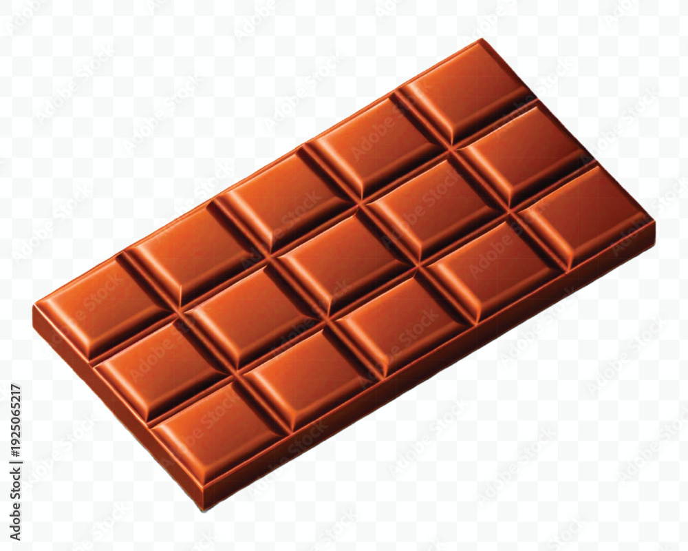 Obraz premium realistic 3d smooth chocolate bar in different style isolated on transparent background