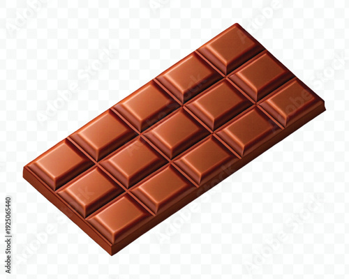 realistic 3d smooth chocolate bar in different style isolated on transparent background