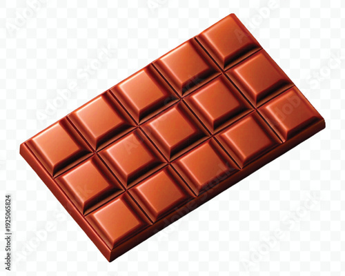 realistic 3d smooth chocolate bar in different style isolated on transparent background