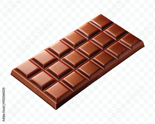 realistic 3d smooth chocolate bar in different style isolated on transparent background