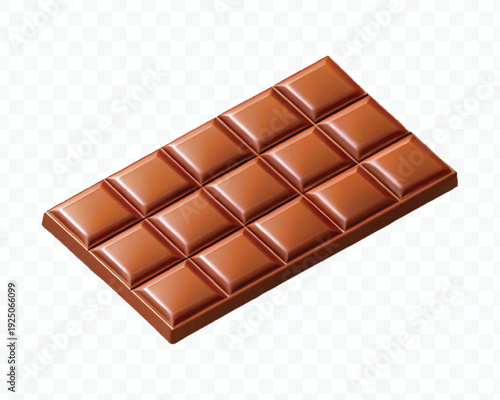 realistic 3d smooth chocolate bar in different style isolated on transparent background