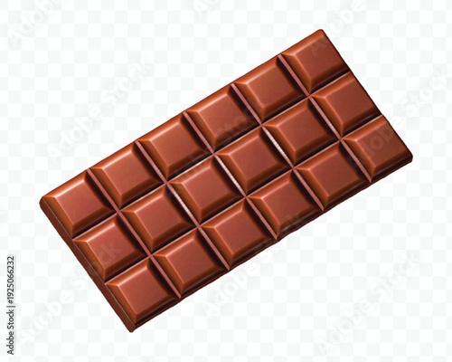 realistic 3d smooth chocolate bar in different style isolated on transparent background