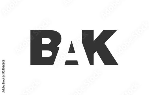 BAK logo design. Initial letter B A K bold font style for tech startups, consulting, corporate branding. Creative company name, headlines typography identity, trendy logotype.