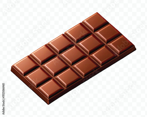 realistic 3d smooth chocolate bar in different style isolated on transparent background