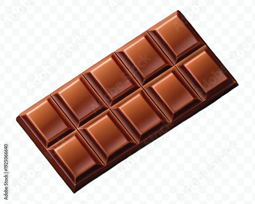 realistic 3d smooth chocolate bar in different style isolated on transparent background