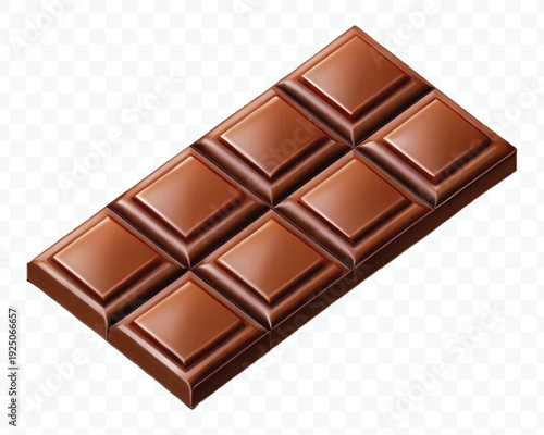 realistic 3d smooth chocolate bar in different style isolated on transparent background