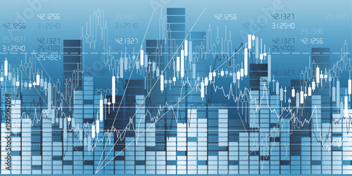 Forex background. Vector seamless horizontal border