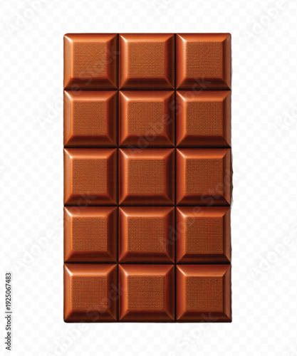 realistic 3d smooth chocolate bar in different style isolated on transparent background