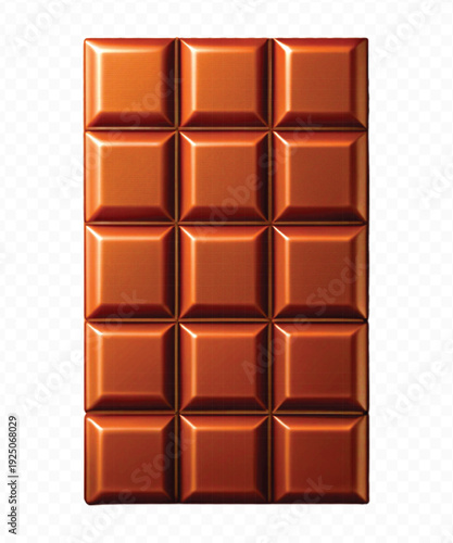 realistic 3d smooth chocolate bar in different style isolated on transparent background