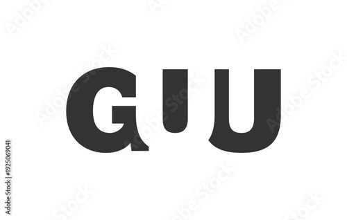 GUU logo design. Initial letter G U U bold font style for tech startups, consulting, corporate branding. Creative company name, headlines typography identity, trendy logotype.