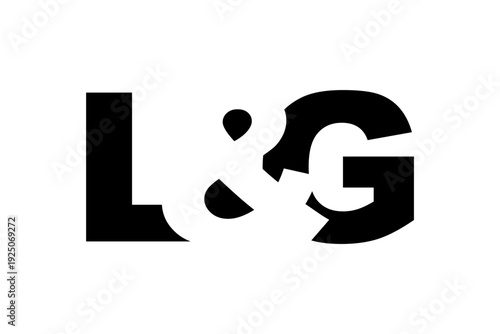 LG logo design in bold style. Black white identity symbol. Modern typography emblem. Corporate branding icon.