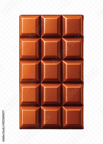 realistic 3d smooth chocolate bar in different style isolated on transparent background