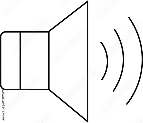Simple line drawing of a loudspeaker icon