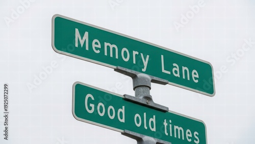 Memory Lane and Good Old Times Signpost: A poignant street sign beckons viewers to travel down Memory Lane, invoking nostalgia for the good old times.