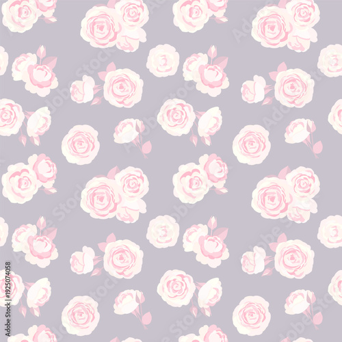 ピンクのバラのレトロなシームレスパターン