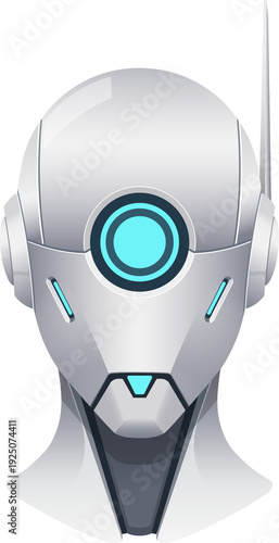 Futuristic Robot Head Clip Art