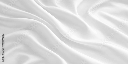 Elegant white silk and satin fabric background featuring smooth luxury waves and rippled textures of shiny soft cloth material for a fashion backdrop design