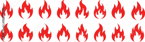 flame icons, red flames, fire silhouette, burning fire, flame collection, fire 