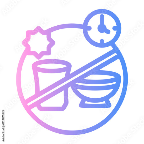 fasting Line Gradient Icon