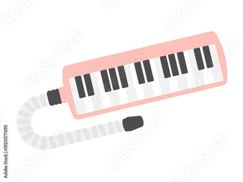 ピンク色の鍵盤ハーモニカ・ピアニカのイラスト