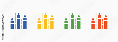 Demographics Icon Set Color Multiple Style Collection Vector Illustration