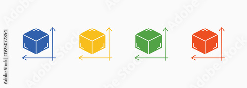 Size Icon Set Color Multiple Style Collection Vector Illustration