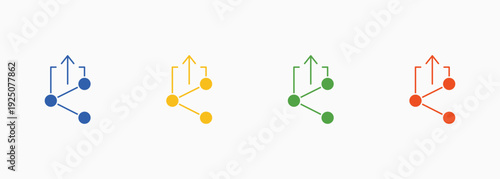 Share Icon Set Color Multiple Style Collection Vector Illustration